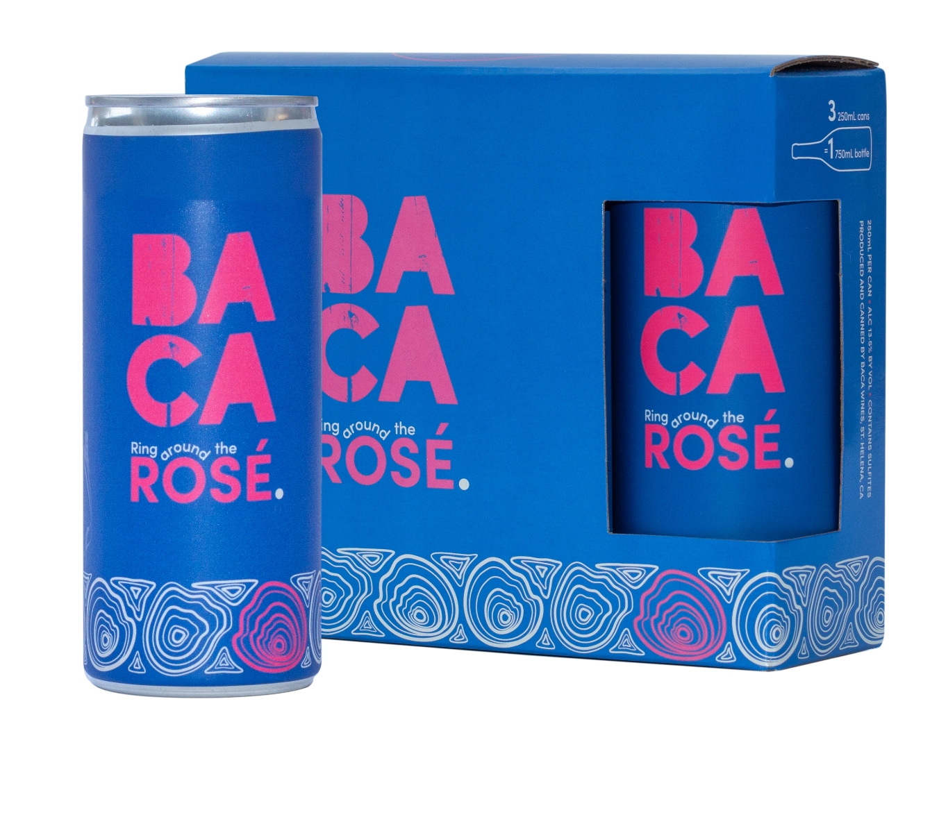 Image of 2022 BACA Ring Around the Rose 3 pack of cans. 