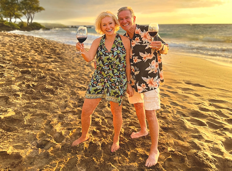 Craig and Kathryn Hall enjoying the beach in Maui